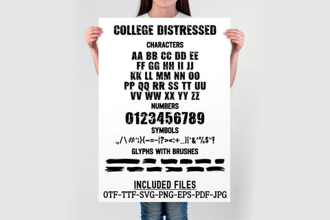 College Distressed Font | Grunge College Font OTF SVG SVG TonisArtStudio 
