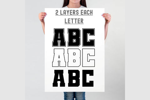 College Font Svg, Jersey Font Svg, Varsity Font Svg, Outline Font, Sports Letters, University Font SVG TonisArtStudio 