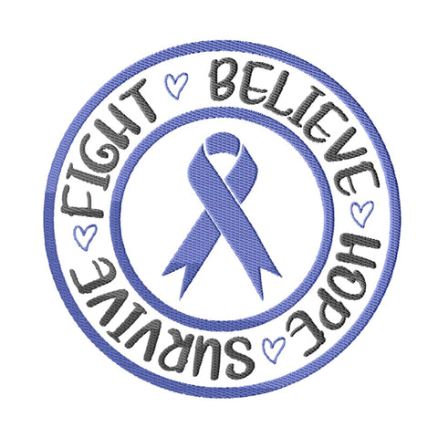 Colon Cancer Embroidery Designs Bundle - 24 Designs, Colon Cancer Awareness Embroidery Patterns, Blue Awareness Ribbon PES Files Embroidery/Applique DESIGNS HappyDesignStudio 
