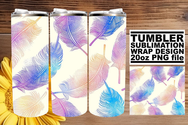 Color Burst Feather Splash Tumbler Wrap 20oz Sublimation afrosvg 