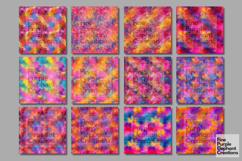 Color Powder Texture Digital Paper | Rainbow Pride LGBTQ Holi Digital Pattern Fine Purple Elephant Creations 