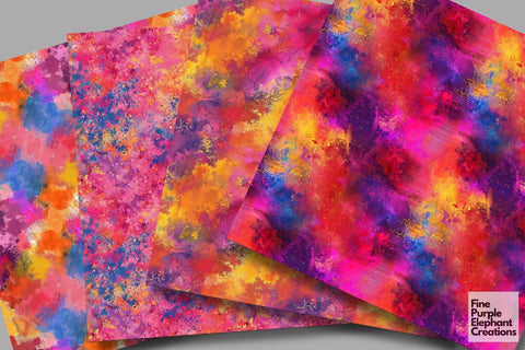 Color Powder Texture Digital Paper | Rainbow Pride LGBTQ Holi Digital Pattern Fine Purple Elephant Creations 