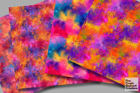 Color Powder Texture Digital Paper | Rainbow Pride LGBTQ Holi Digital Pattern Fine Purple Elephant Creations 