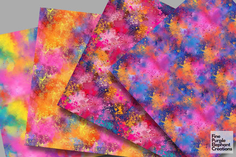 Color Powder Texture Digital Paper | Rainbow Pride LGBTQ Holi Digital Pattern Fine Purple Elephant Creations 