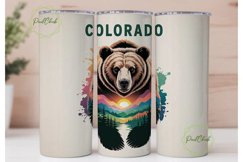 Colorado Bear 20oz Tumbler Wrap Sublimation PixelChick 