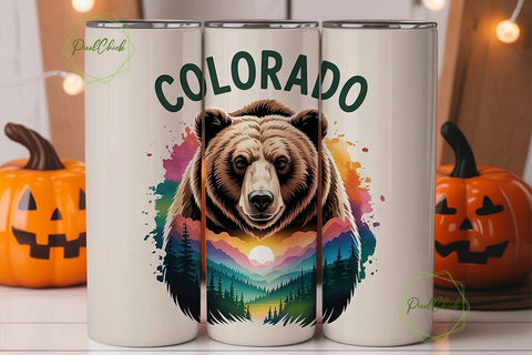 Colorado Bear 20oz Tumbler Wrap Sublimation PixelChick 