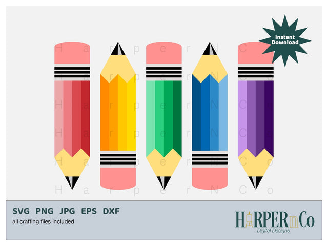 Colored Pencils SVG PNG Cut EPS File SVG HarperNCo 