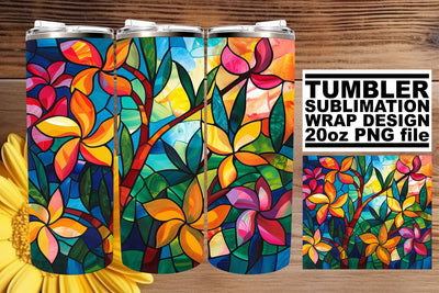 Colorful 20oz Stained Glass Tree Wrap Design Sublimation Sublimation afrosvg 