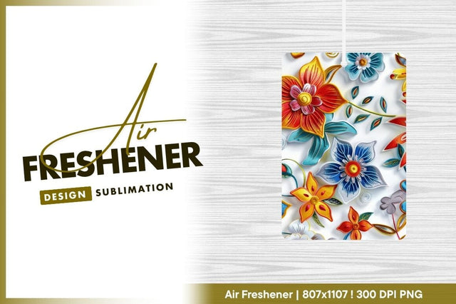 Colorful 3 D Floral Pattern with Red Yellow Blue Flowers and White Background Sublimation Regulrcrative 