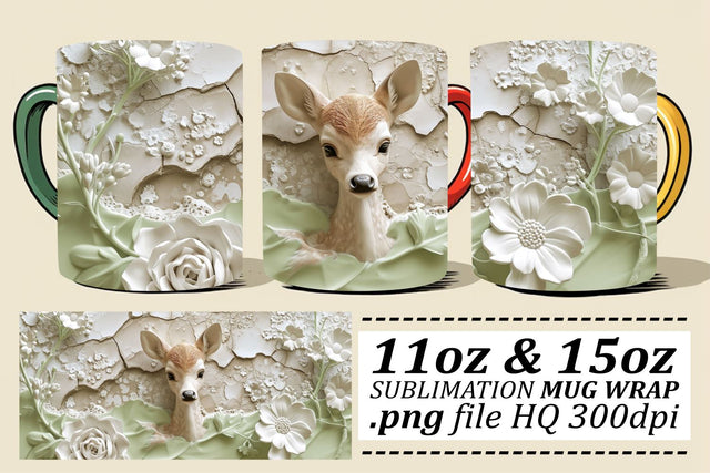 Colorful 3D Animal Mug Wraps for Sublimation Sublimation afrosvg 