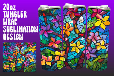 Colorful 3D Tree Tumbler Wrap 20oz PNG Sublimation afrosvg 