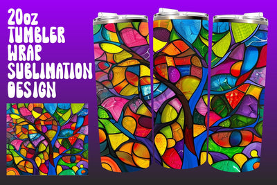 Colorful 3D Tree Wrap Design PNG Sublimation afrosvg 