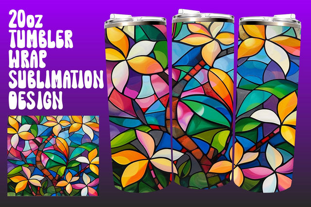 Colorful 3D Tumbler Wrap 20oz Tree PNG Sublimation afrosvg 