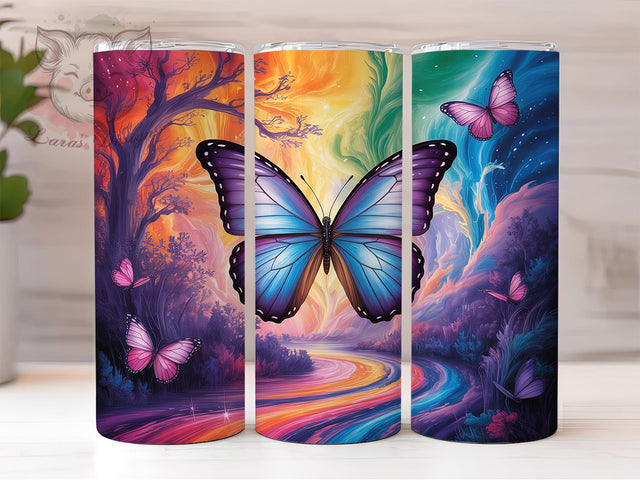 Colorful Abstract Butterfly Tumbler, Spring Butterfly Tumbler, Colorful Butterfly Wrap, Artistic Butterfly Wrap, Abstract Floral Wrap, Sublimation Design, Trendy Gift Idea Sublimation Lara' s Designs 