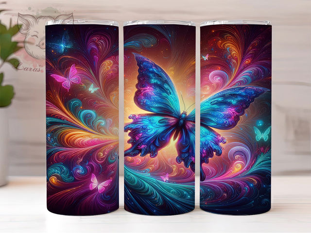 Colorful Abstract Butterfly Tumbler, Spring Butterfly Tumbler, Colorful Butterfly Wrap, Artistic Butterfly Wrap, Abstract Floral Wrap, Sublimation Design, Trendy Gift Idea Sublimation Lara' s Designs 