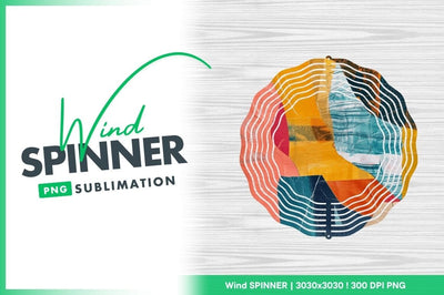 Colorful abstract collage with wind spinner elements Sublimation Regulrcrative 