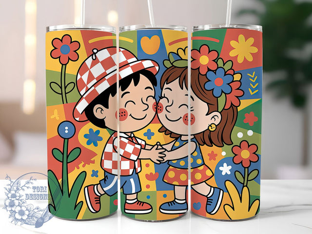 Colorful Abstract Couple Tumbler Wrap, High Quality, Cute Couple, Artistic Style, Vibrant Design, Tumbler Wrap, Sublimation Design Sublimation ToriDesigns 