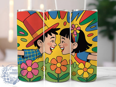 Colorful Abstract Couple Tumbler Wrap, High Quality, Cute Couple, Artistic Style, Vibrant Design, Tumbler Wrap, Sublimation Design Sublimation ToriDesigns 