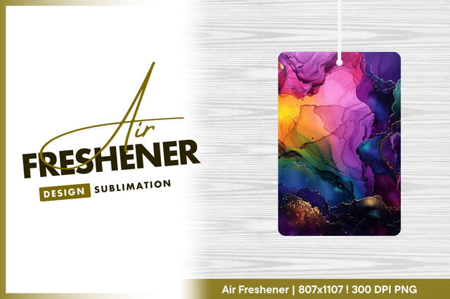 Colorful abstract ink painting background air freshener png Sublimation Regulrcrative 