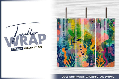 Colorful abstract nature tumbler png design Sublimation Regulrcrative 