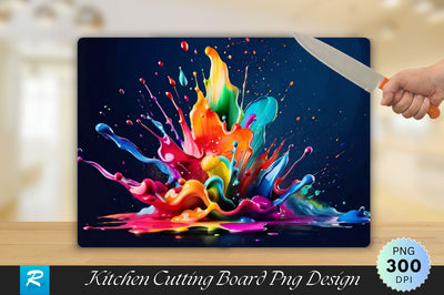 Colorful Abstract Paint Cutting Board Sublimation Regulrcrative 