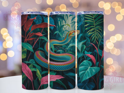 Colorful Abstract Snake Tumbler, Snake Art, Reptile Lover, Abstract Design, Vibrant Pattern, 20Oz Tumbler, Sublimation Wrap Sublimation SvggirlplusArt 