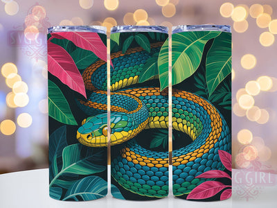 Colorful Abstract Snake Tumbler, Snake Art, Reptile Lover, Abstract Design, Vibrant Pattern, 20Oz Tumbler, Sublimation Wrap Sublimation SvggirlplusArt 