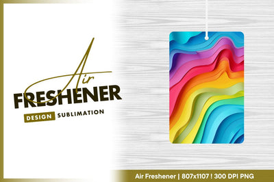 Colorful abstract wave background air freshener png Sublimation Regulrcrative 