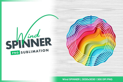 Colorful abstract waves illustration wind spinner round png Sublimation Regulrcrative 