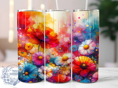 Colorful Abstract Wildflower Tumbler, Artistic Floral Tumbler, Colorful Abstract Wrap, Whimsical Flower Wrap, Modern Wildflower Wrap, Sublimation Design, Trendy Gift Idea Sublimation ToriDesigns 