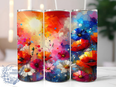 Colorful Abstract Wildflower Tumbler, Artistic Floral Tumbler, Colorful Abstract Wrap, Whimsical Flower Wrap, Modern Wildflower Wrap, Sublimation Design, Trendy Gift Idea Sublimation ToriDesigns 