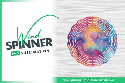 Colorful Abstract Wind Spinner Round Png Design for Sublimation Sublimation Regulrcrative 