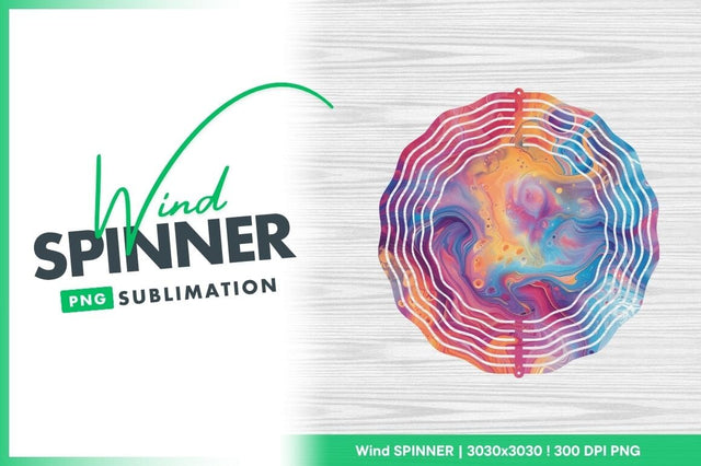 Colorful Abstract Wind Spinner Round Png Design for Sublimation Sublimation Regulrcrative 