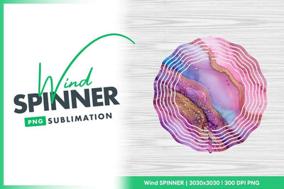 Colorful Abstract Wind Spinner Round Png Design with White Wavy Lines Sublimation Regulrcrative 
