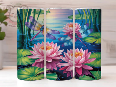 Colorful Alcohol Ink Dragonfly Tumbler, Dragonfly Art Wrap, Colorful Ink Design, Sublimation Cup, 20oz Skinny Tumbler, Artistic Drinkware, Dragonfly Ink Style Sublimation Lara' s Designs 