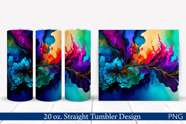 Colorful Alcohol Ink Tumbler Wrap Sublimation Pfiffen's World 