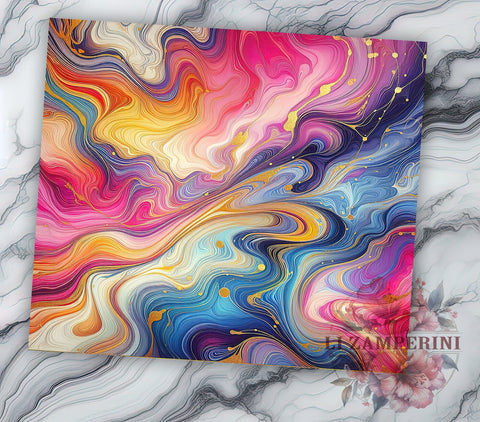 Colorful Alcohol Tumbler Wrap, Alcohol Tumbler, Pink and Gold Design, Teal Drinkware, 20oz Tumbler Wrap, Sublimation Art, Party Gift, Colorful Beverage Container Sublimation Li Zamperini 