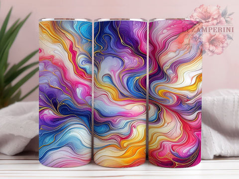 Colorful Alcohol Tumbler Wrap, Alcohol Tumbler, Pink and Gold Design, Teal Drinkware, 20oz Tumbler Wrap, Sublimation Art, Party Gift, Colorful Beverage Container Sublimation Li Zamperini 