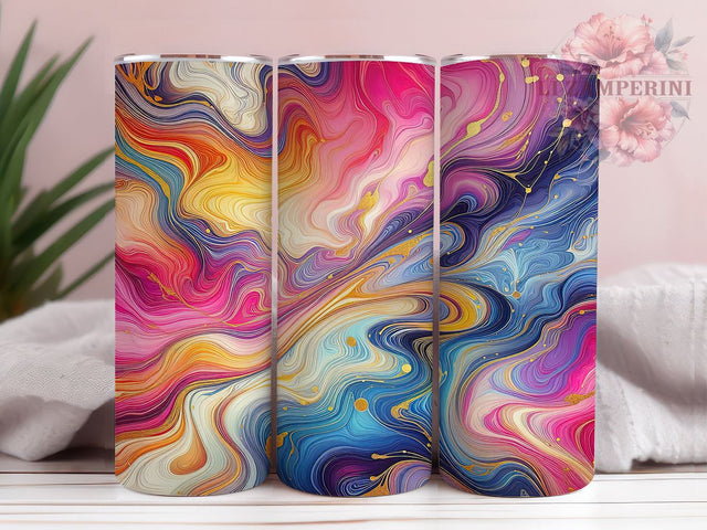 Colorful Alcohol Tumbler Wrap, Alcohol Tumbler, Pink and Gold Design, Teal Drinkware, 20oz Tumbler Wrap, Sublimation Art, Party Gift, Colorful Beverage Container Sublimation Li Zamperini 