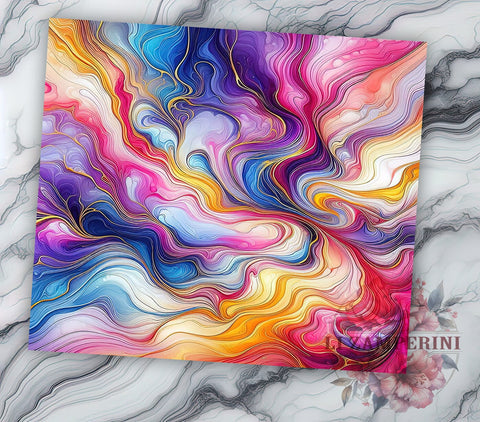 Colorful Alcohol Tumbler Wrap, Alcohol Tumbler, Pink and Gold Design, Teal Drinkware, 20oz Tumbler Wrap, Sublimation Art, Party Gift, Colorful Beverage Container Sublimation Li Zamperini 