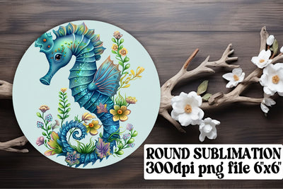 Colorful Aquatic Round Ornaments - Watercolor Keychain Coasters Sublimation afrosvg 