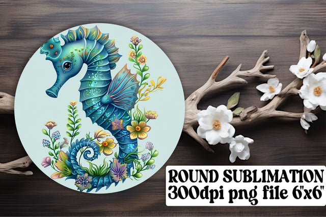 Colorful Aquatic Round Ornaments - Watercolor Keychain Coasters Sublimation afrosvg 