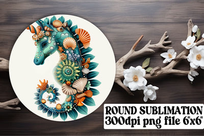 Colorful Aquatic Round Sublimation - Watercolor Keychain Coasters Sublimation afrosvg 