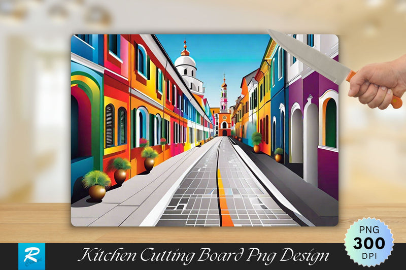 Colorful Architecture Cutting Board Sublimation Regulrcrative 