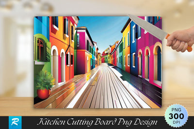 Colorful Architecture Cutting Board Sublimation Regulrcrative 