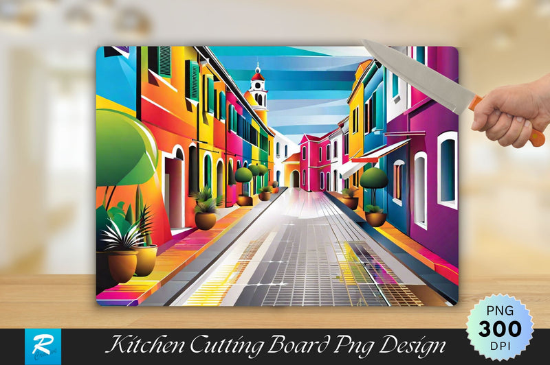 Colorful Architecture Cutting Board Sublimation Regulrcrative 