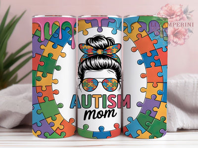 Colorful Autism Mom Sun Tumbler, Messy Sun Sublimation Design, Colorful Autism Art, 20oz Autism Awareness Tumbler, Whimsical Mom Mug, Bright Sun Cup, Supportive Autism Wrap Sublimation Li Zamperini 