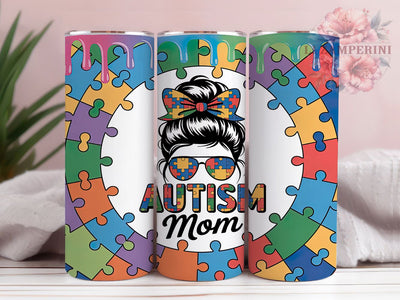 Colorful Autism Mom Sun Tumbler, Messy Sun Sublimation Design, Colorful Autism Art, 20oz Autism Awareness Tumbler, Whimsical Mom Mug, Bright Sun Cup, Supportive Autism Wrap Sublimation Li Zamperini 