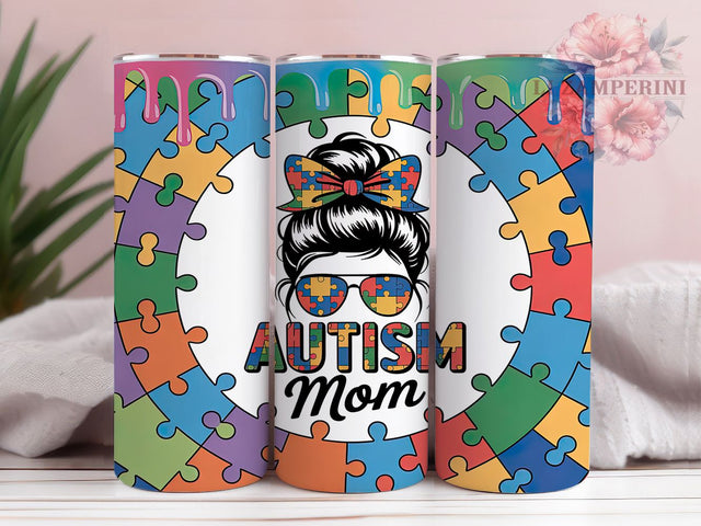 Colorful Autism Mom Sun Tumbler, Messy Sun Sublimation Design, Colorful Autism Art, 20oz Autism Awareness Tumbler, Whimsical Mom Mug, Bright Sun Cup, Supportive Autism Wrap Sublimation Li Zamperini 