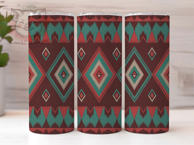 Colorful Aztec Western Tumbler, Western Style, Colorful Wrap, Sublimation Art, 20oz Tumbler, Tribal Theme, Rustic Design Sublimation Lara' s Designs 